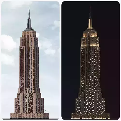 Empire State Building - Day and Night Low-poly 3D model