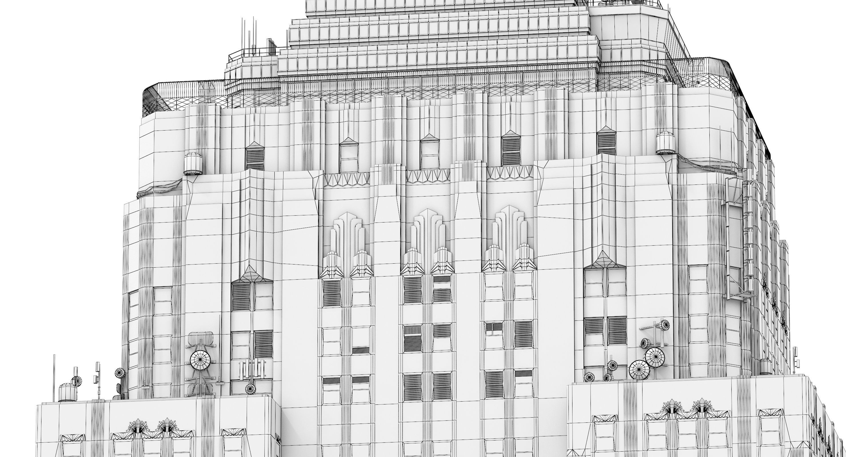 Empire State Building - Day and Night Low-poly 3D model_18