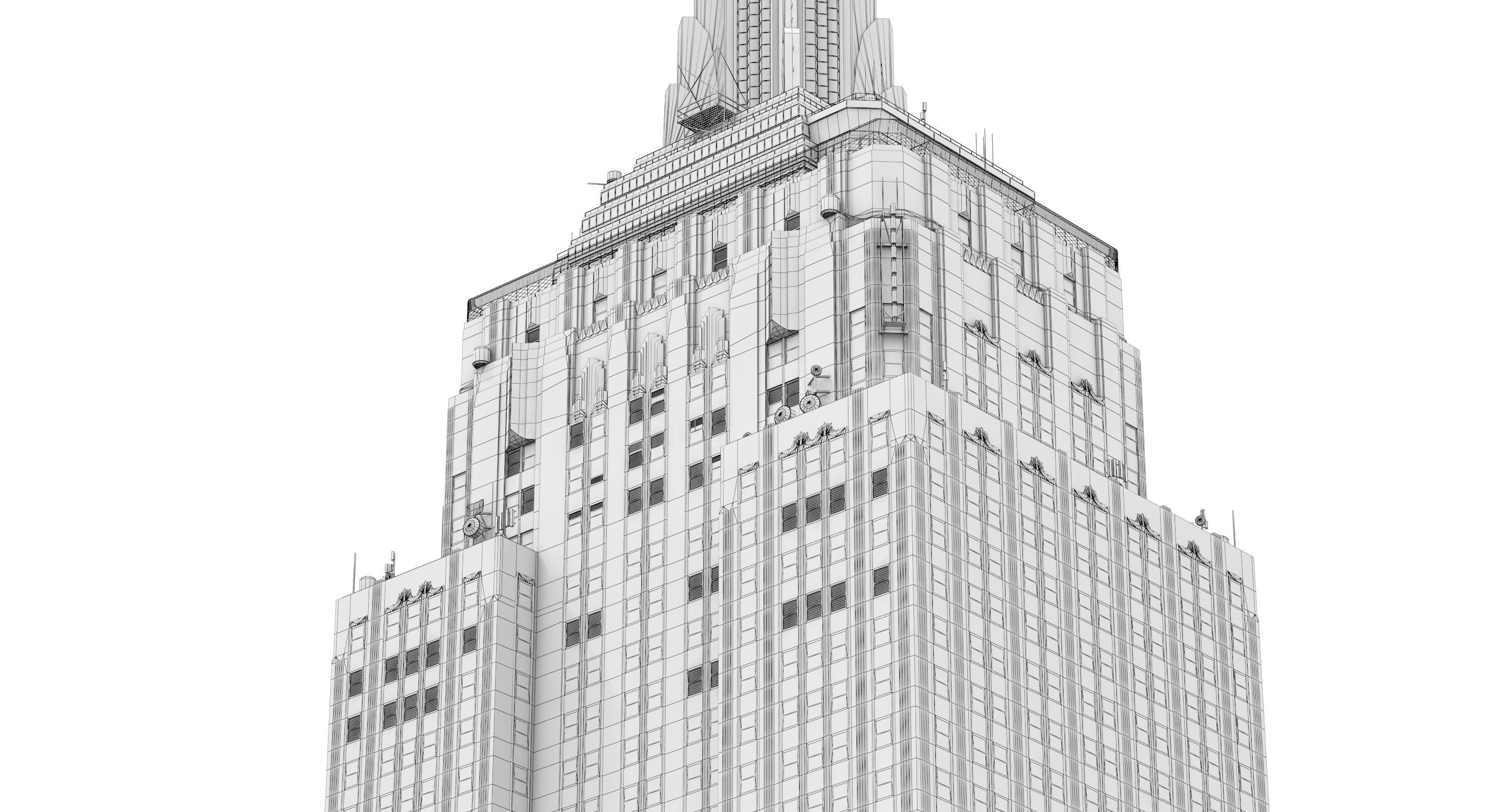 Empire State Building - Day and Night Low-poly 3D model_20