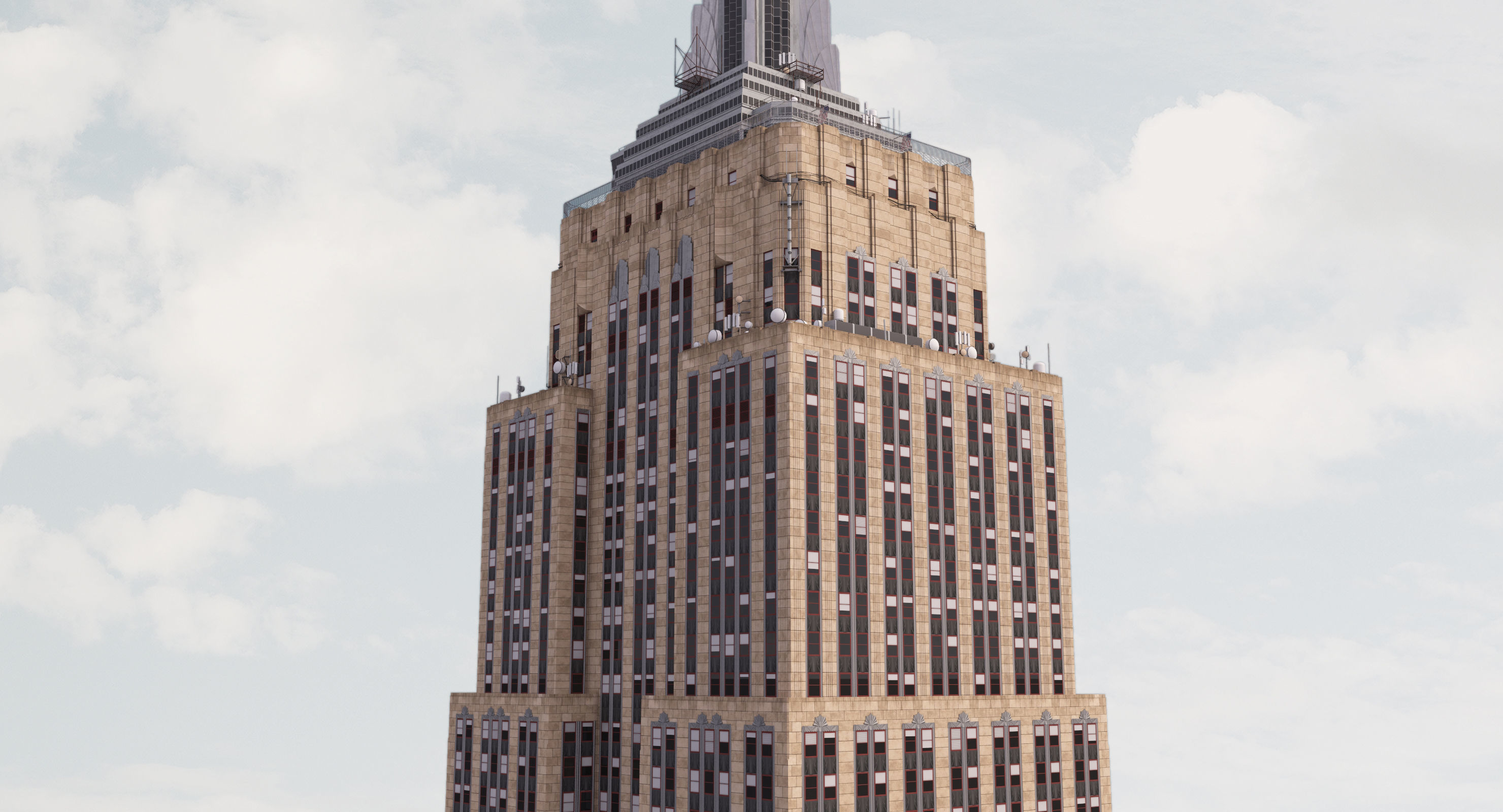 Empire State Building - Day and Night Low-poly 3D model_11