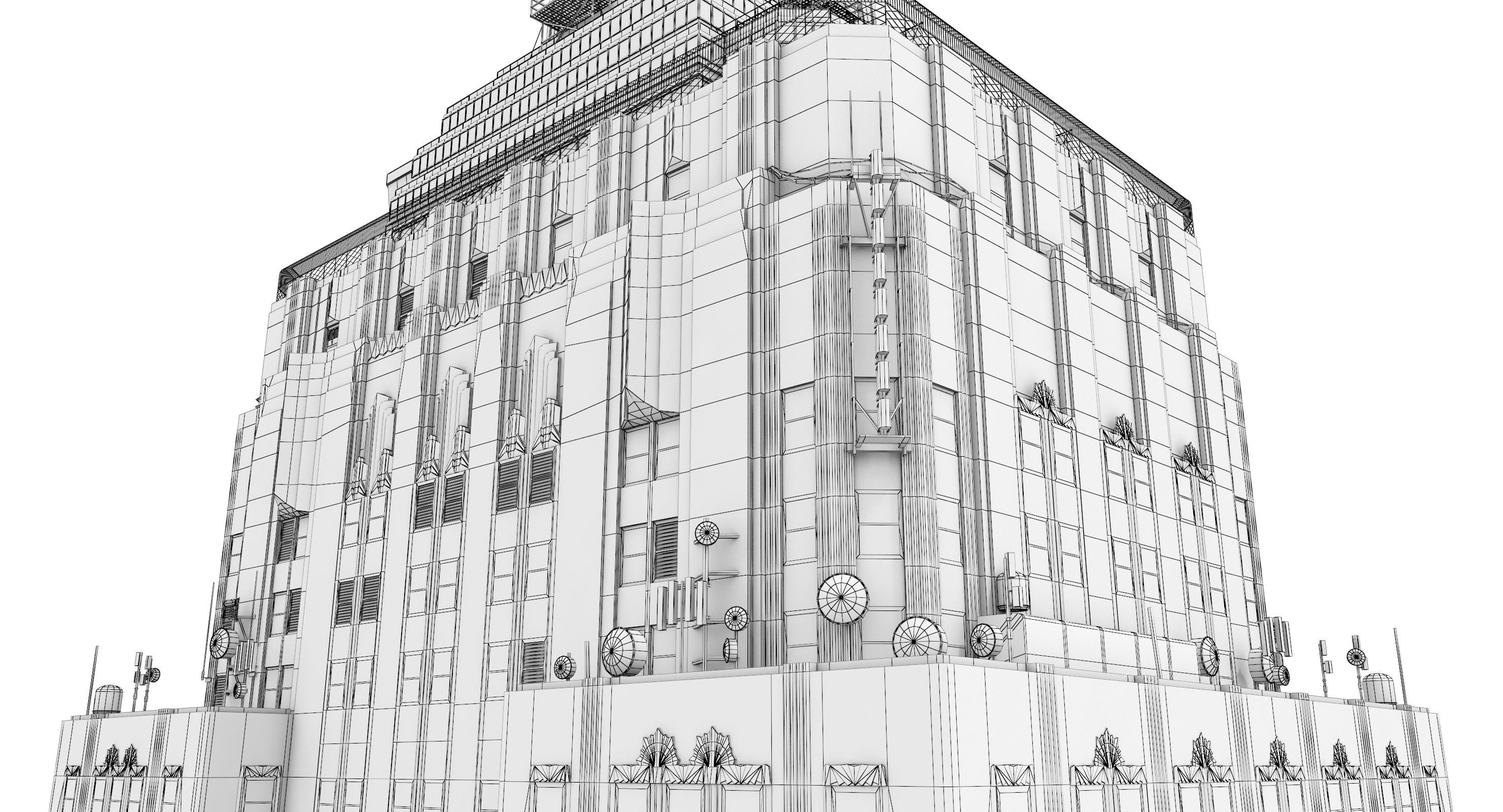 Empire State Building - Day and Night Low-poly 3D model_15