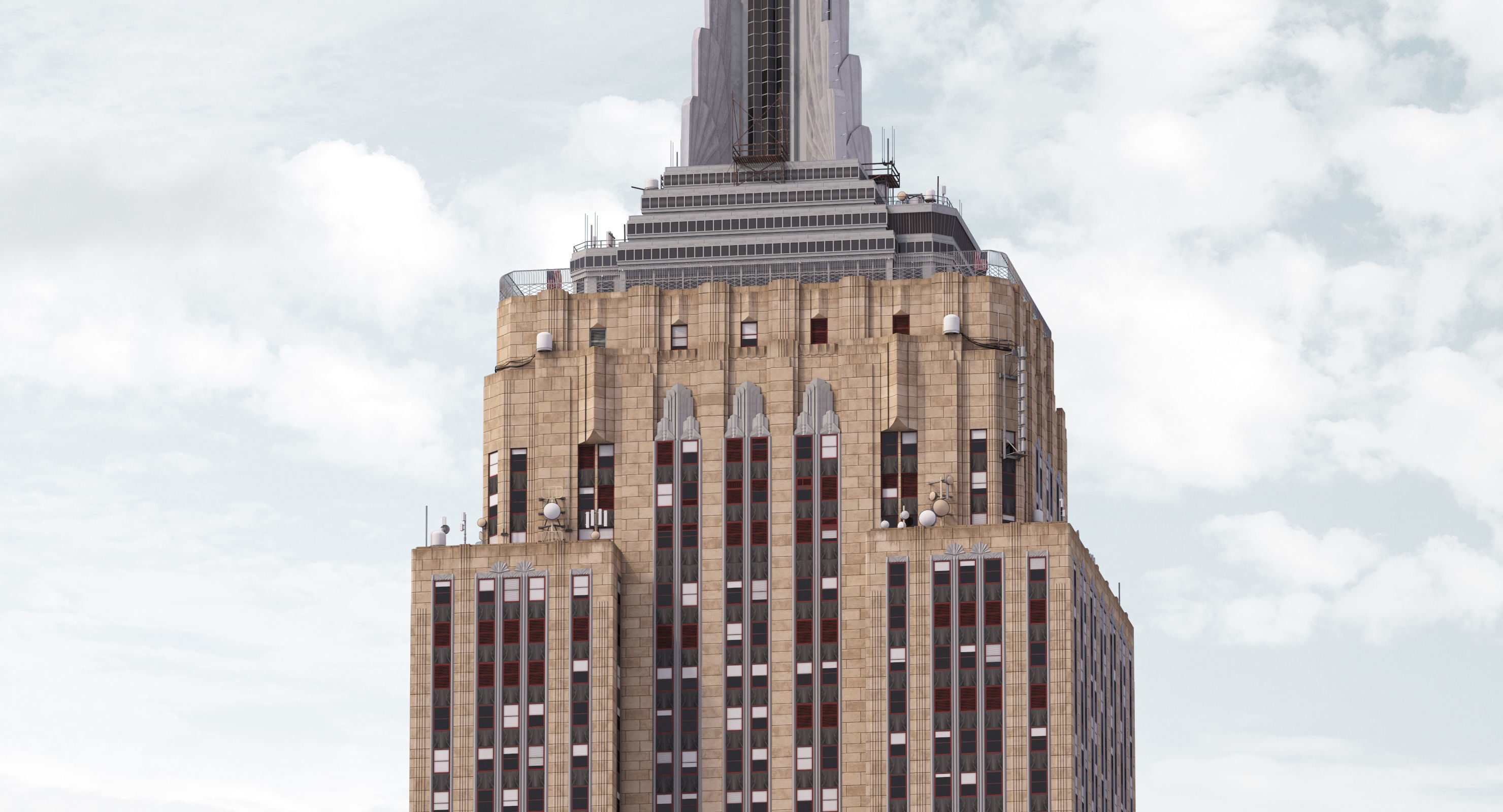 Empire State Building - Day and Night Low-poly 3D model_3