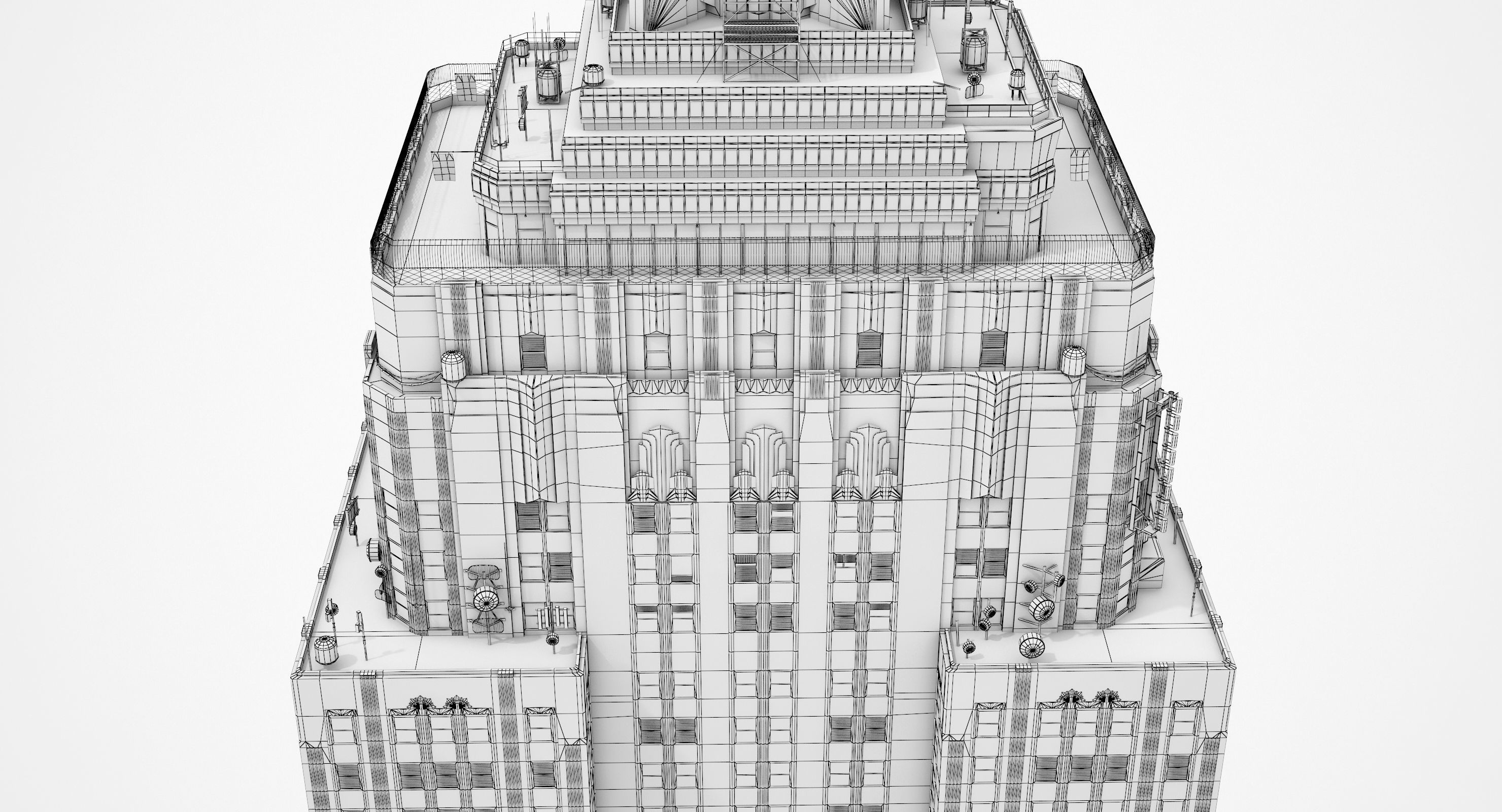 Empire State Building - Day and Night Low-poly 3D model_17