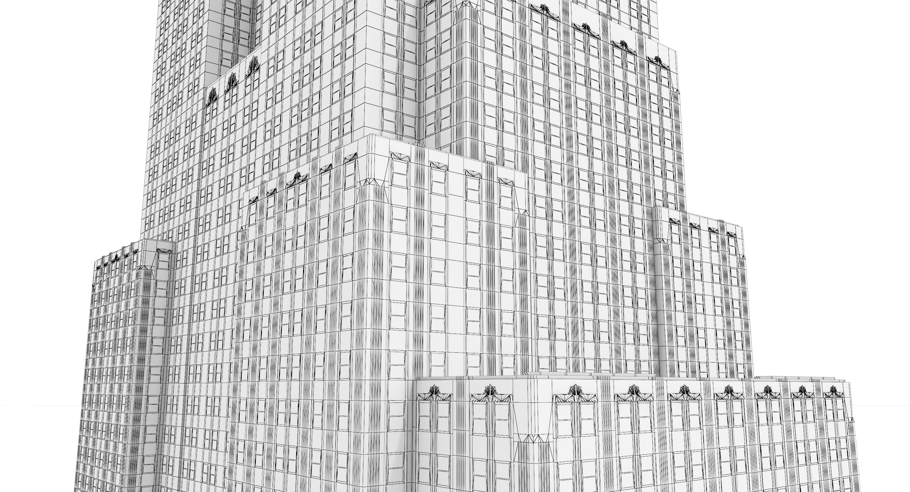 Empire State Building - Day and Night Low-poly 3D model_21