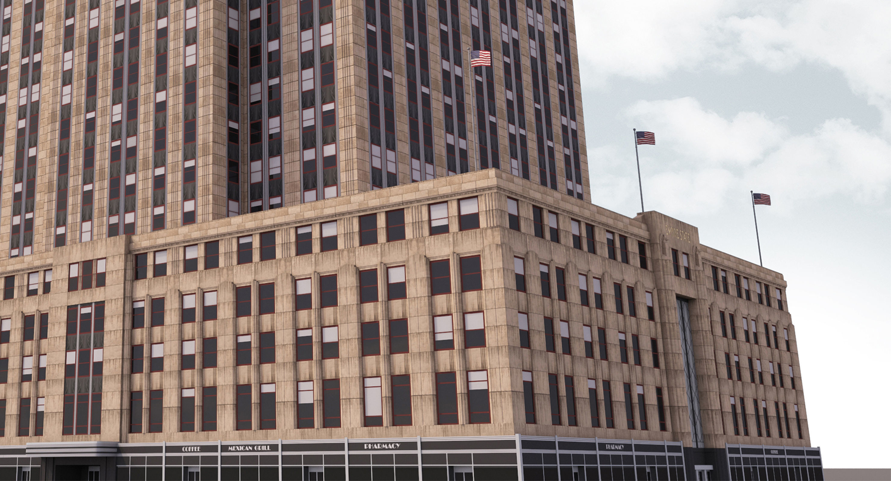 Empire State Building - Day and Night Low-poly 3D model_13