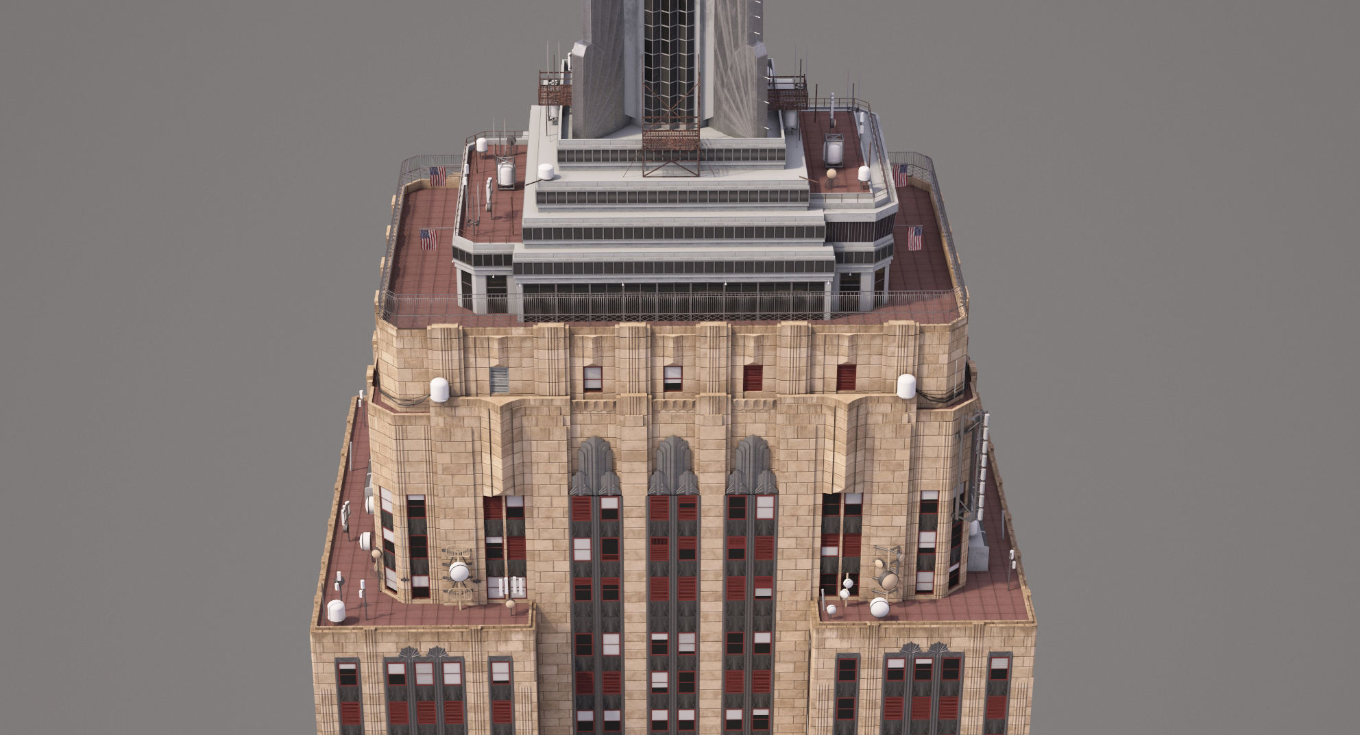 Empire State Building - Day and Night Low-poly 3D model_10