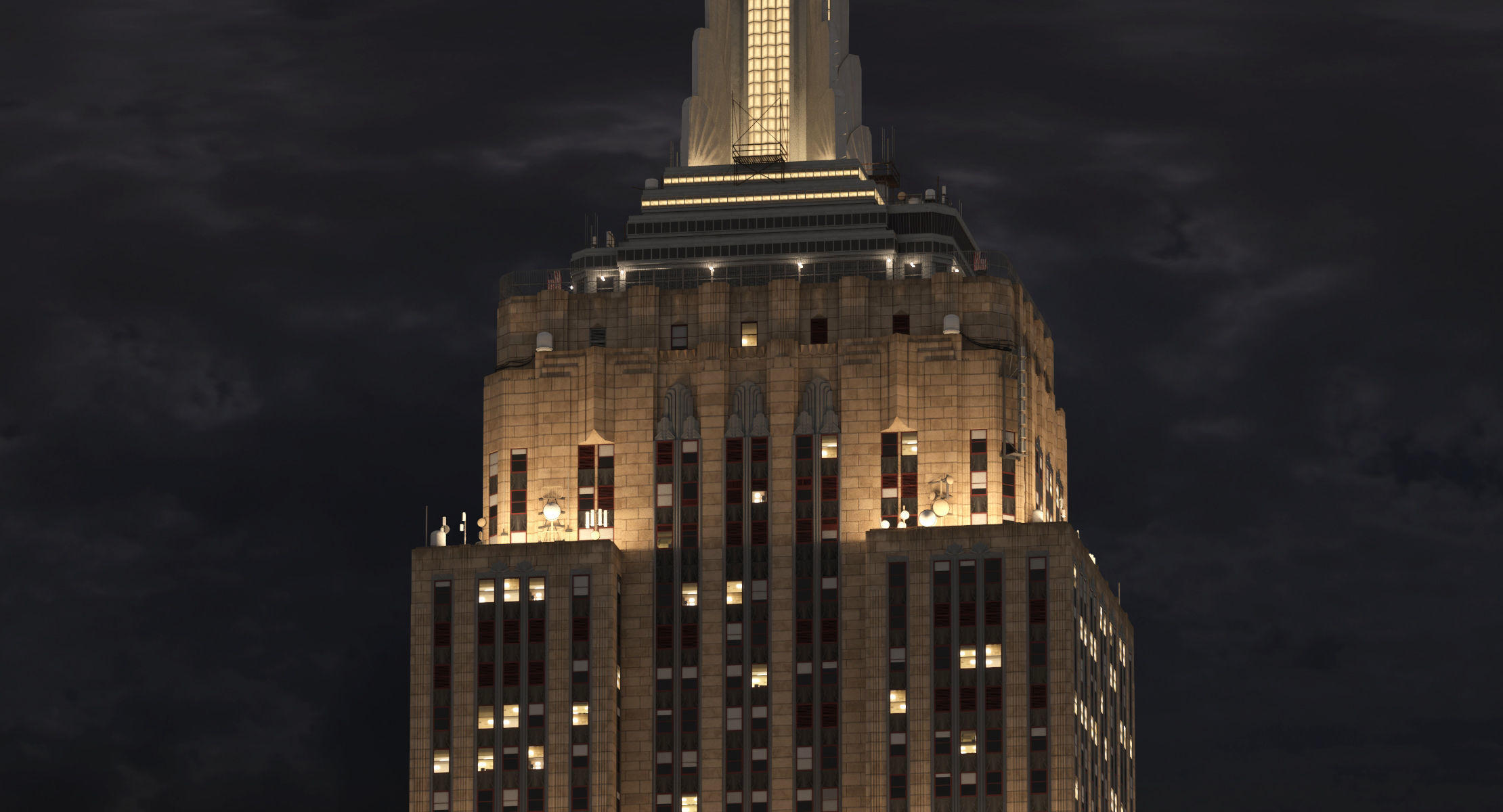 Empire State Building - Day and Night Low-poly 3D model_4