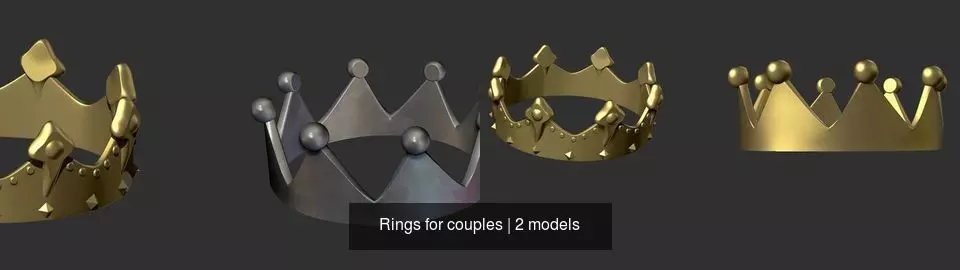 Rings for couples 3D Model Collection_1