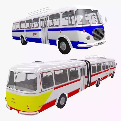 Historical buses 3D Model Collection