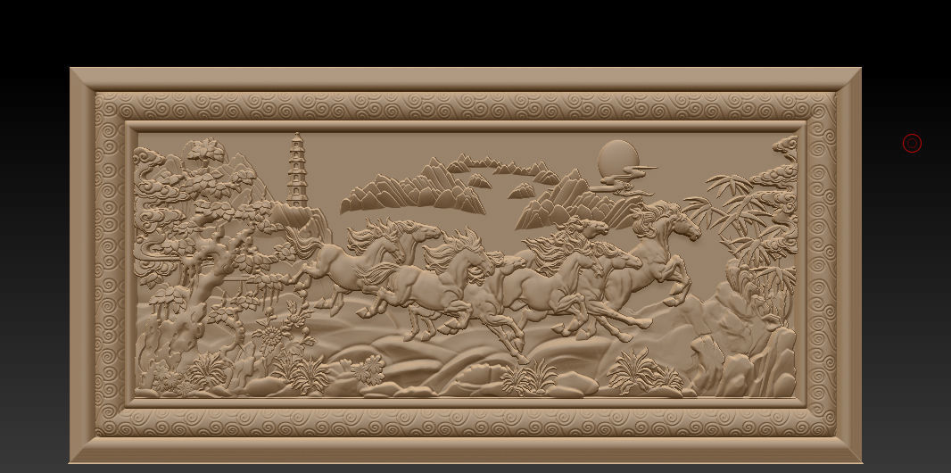 Mural Horse wood carving file stl  OBJ and ZTL for CNC 3D print model_1
