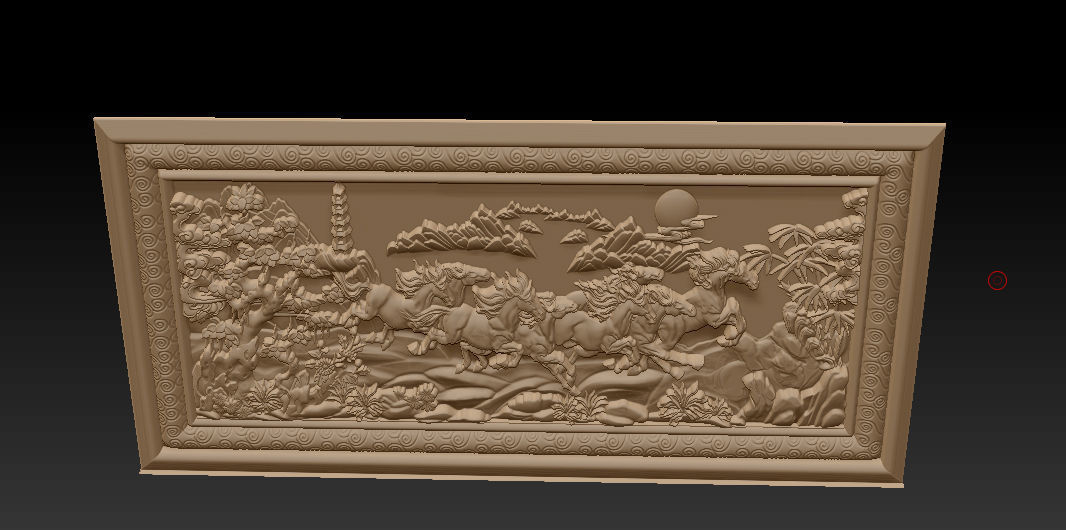 Mural Horse wood carving file stl  OBJ and ZTL for CNC 3D print model_2