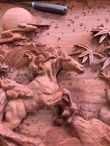 Mural Horse wood carving file stl  OBJ and ZTL for CNC 3D print model