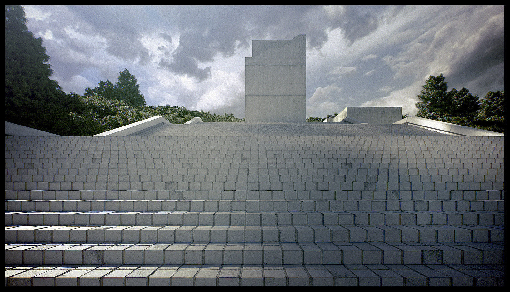 Tadao Museum Stairs form Third  Seventh Shortfilm 3D Scene 3D model_3