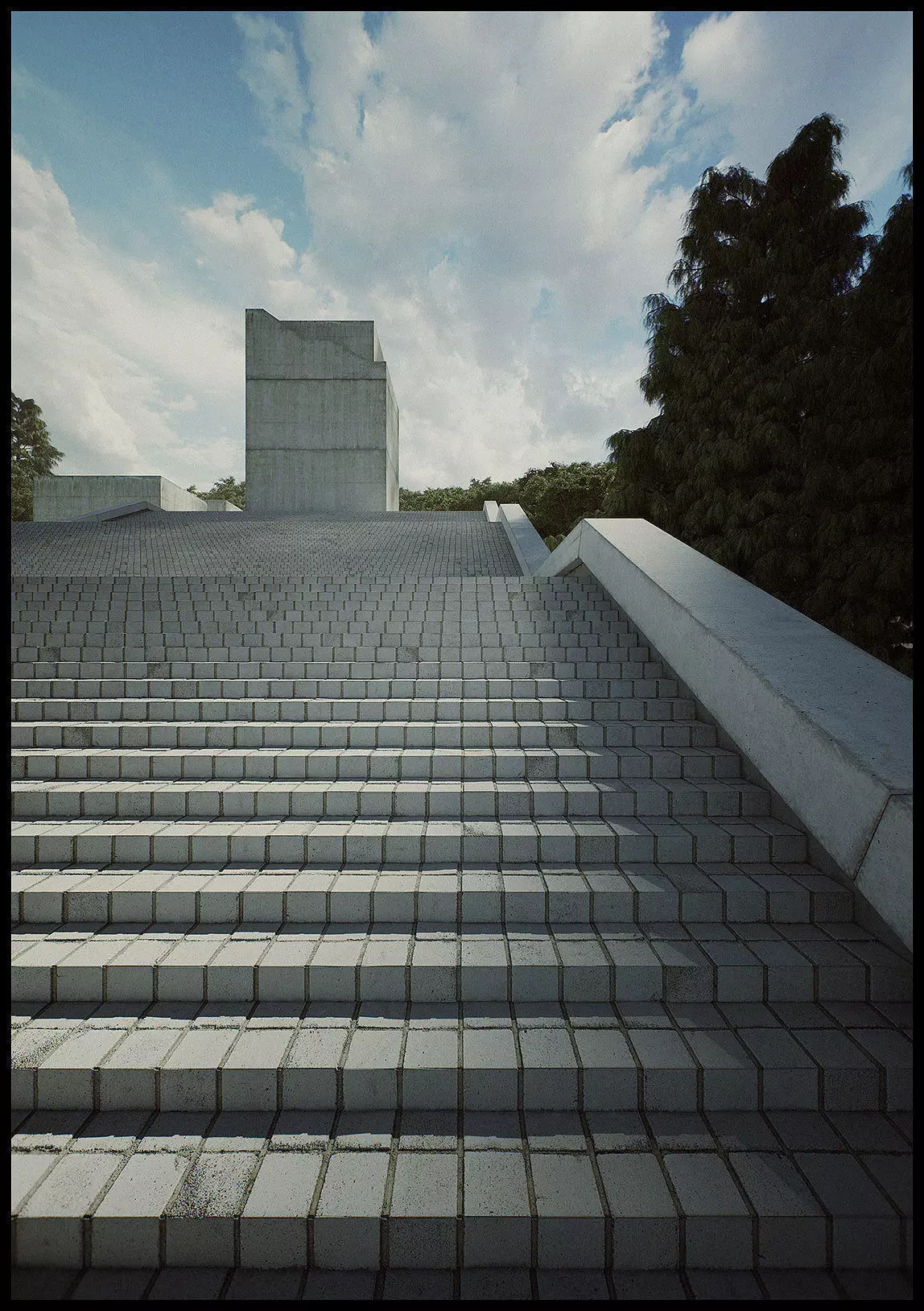 Tadao Museum Stairs form Third  Seventh Shortfilm 3D Scene 3D model_0