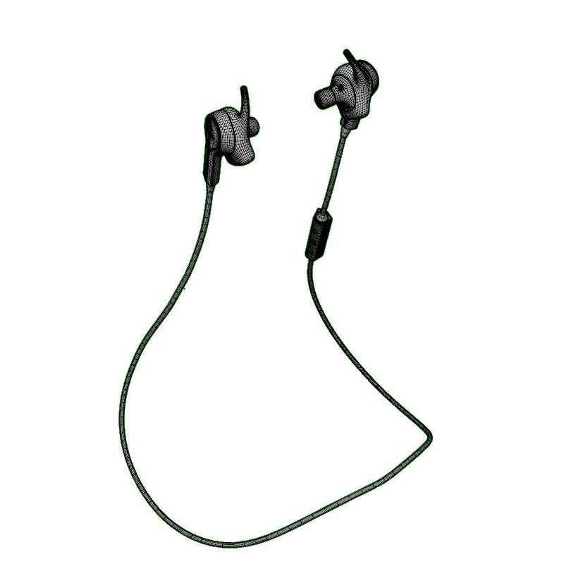 JABRA COACH WIRELESS BLUETOOTH HEADSET RED 3D model_3