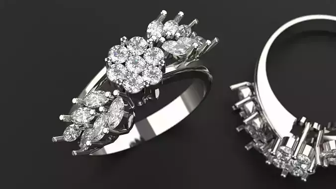 Beautiful solitaire flower ring