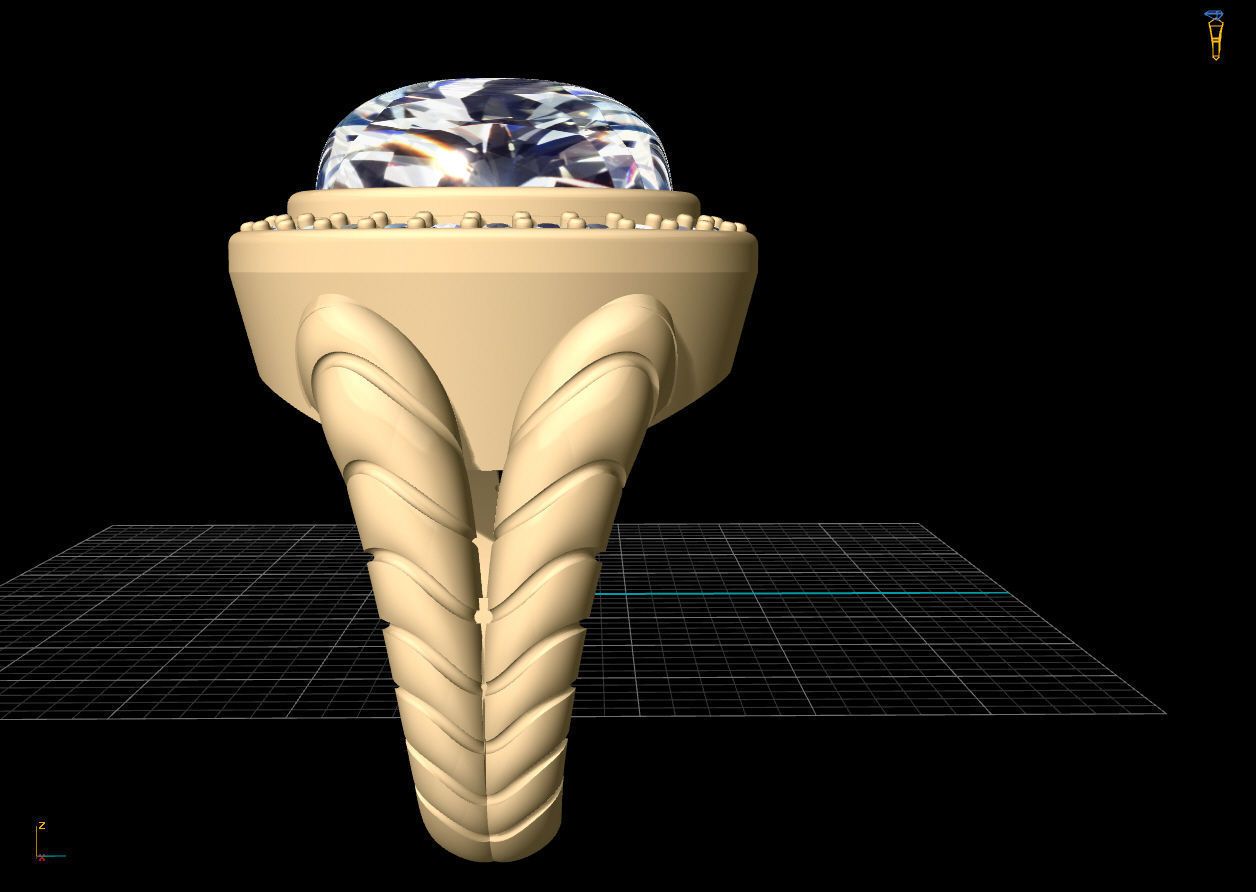 Beautiful Oval ring 3D print model_3