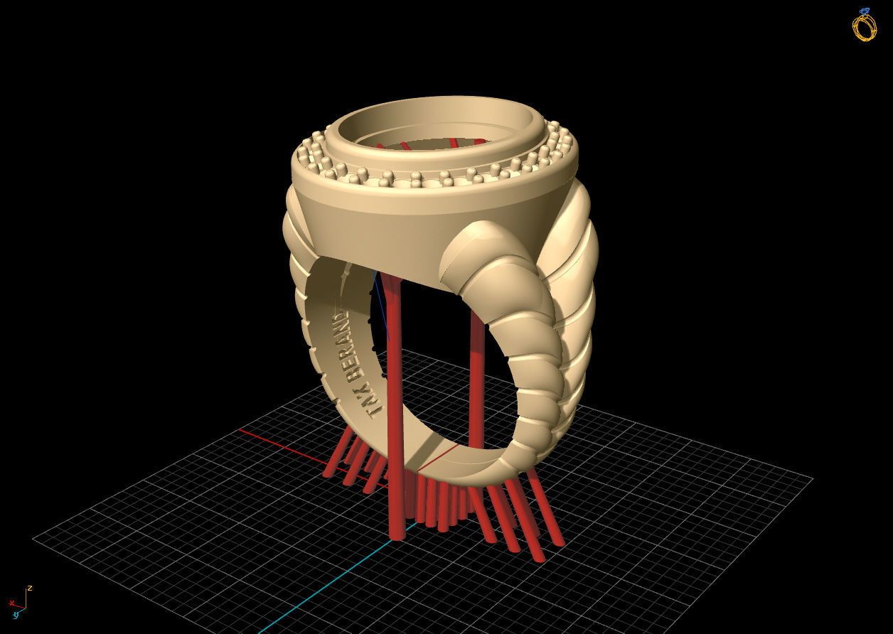 Beautiful Oval ring 3D print model_4