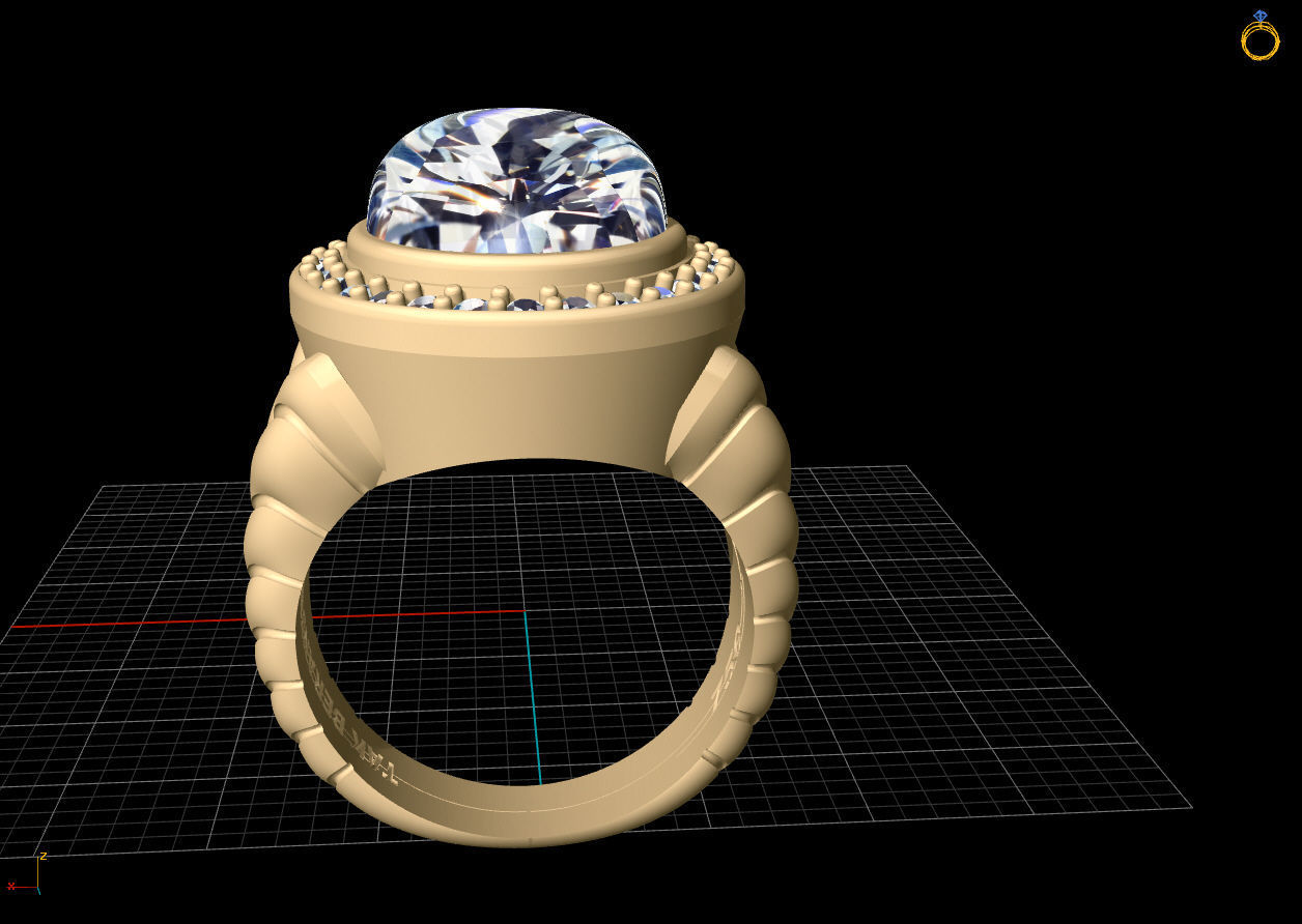 Beautiful Oval ring 3D print model_2