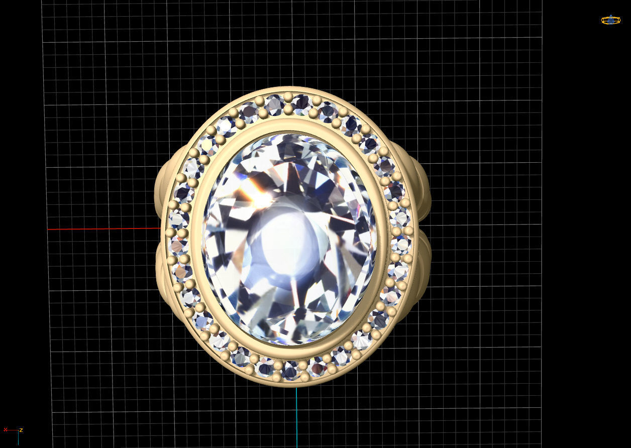 Beautiful Oval ring 3D print model_1