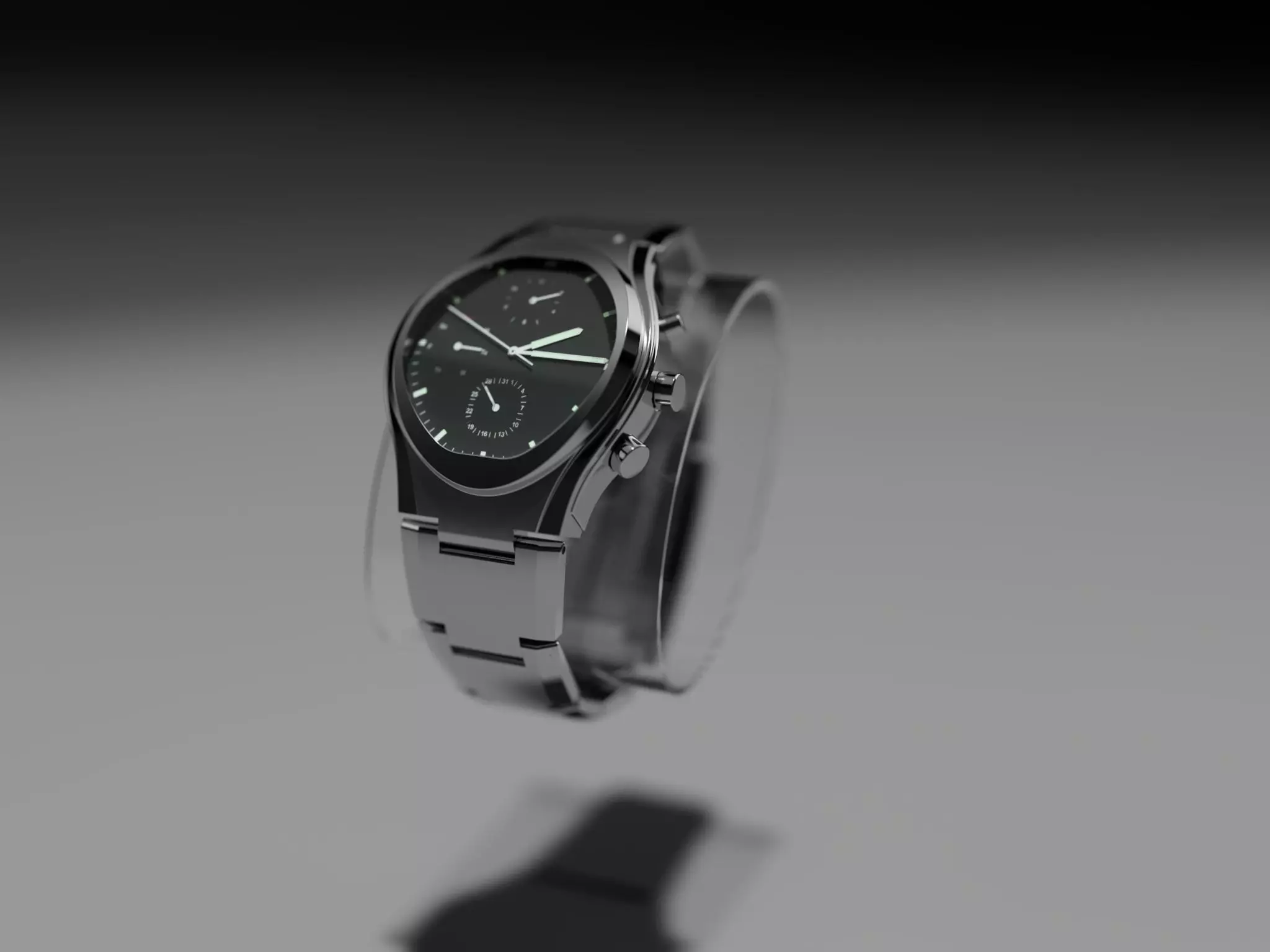Watches silver watch 3D model_0