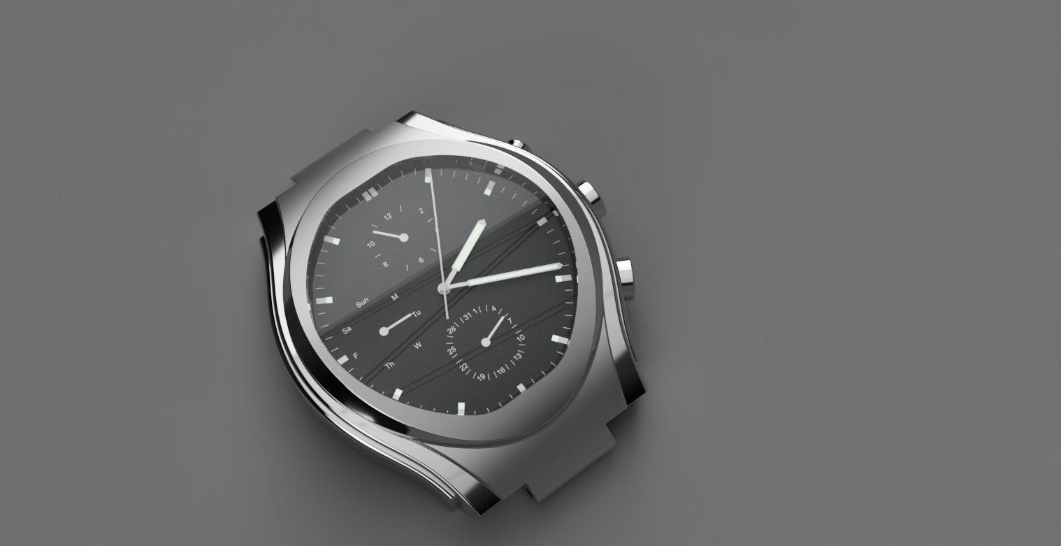 Watches silver watch 3D model_1