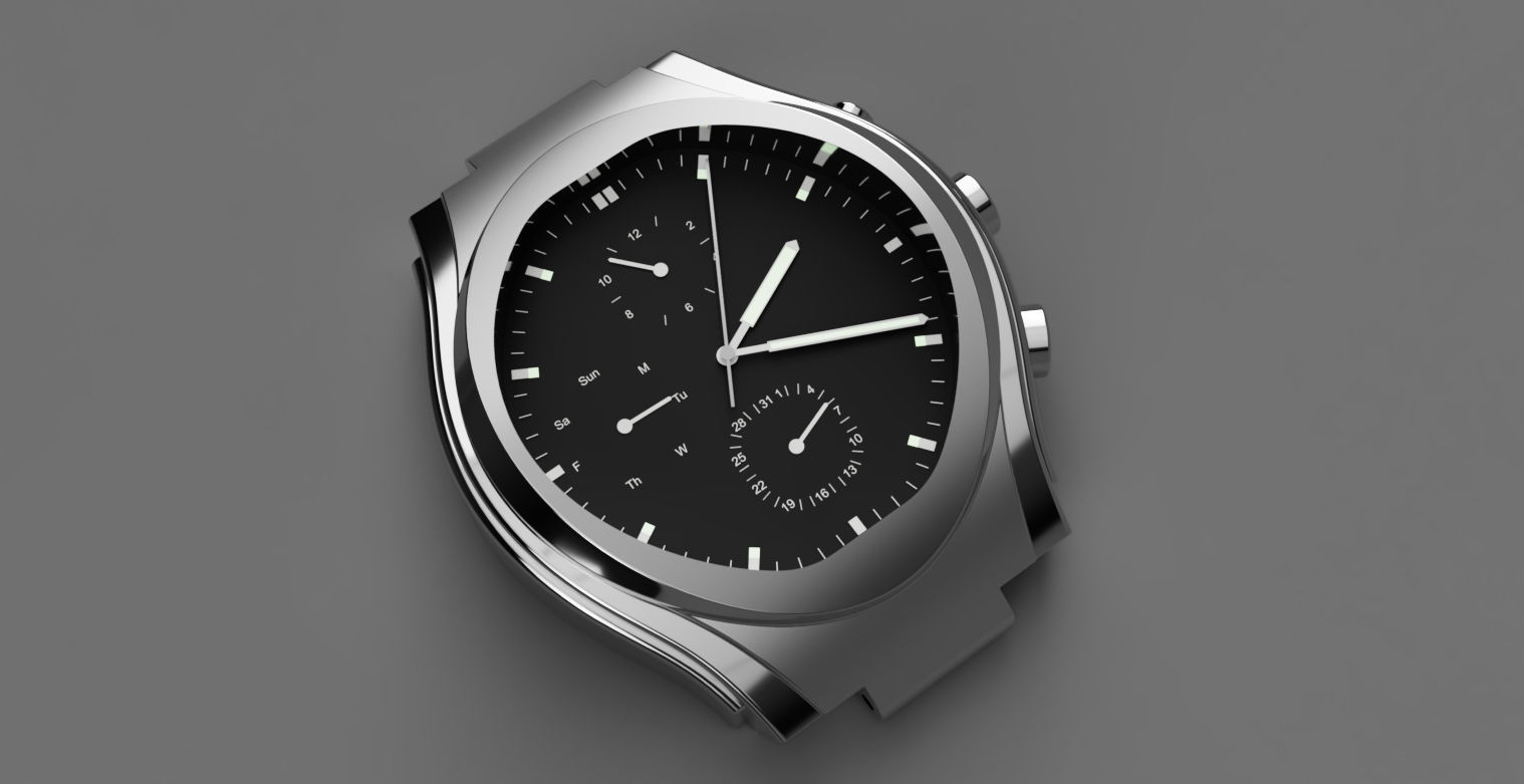 Watches silver watch 3D model_2