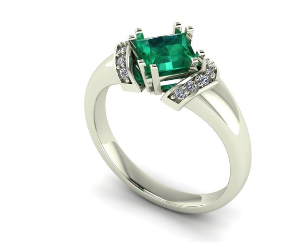 anello con pietre 3D print model