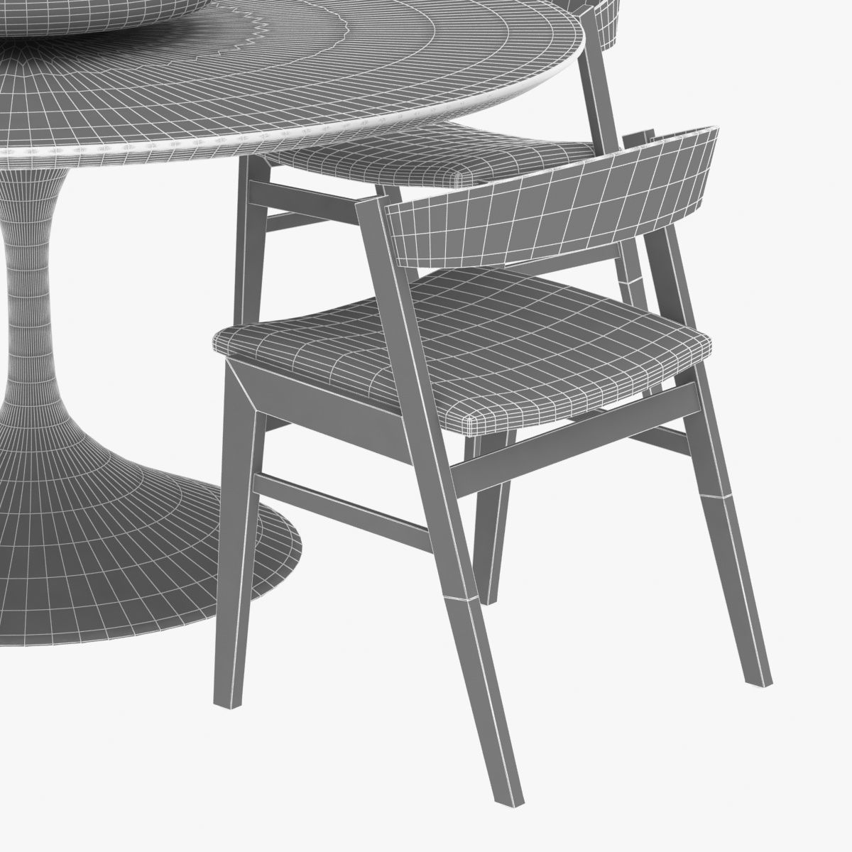 Restoration Hardware anders chair aero table emile chandelier 3D model_13