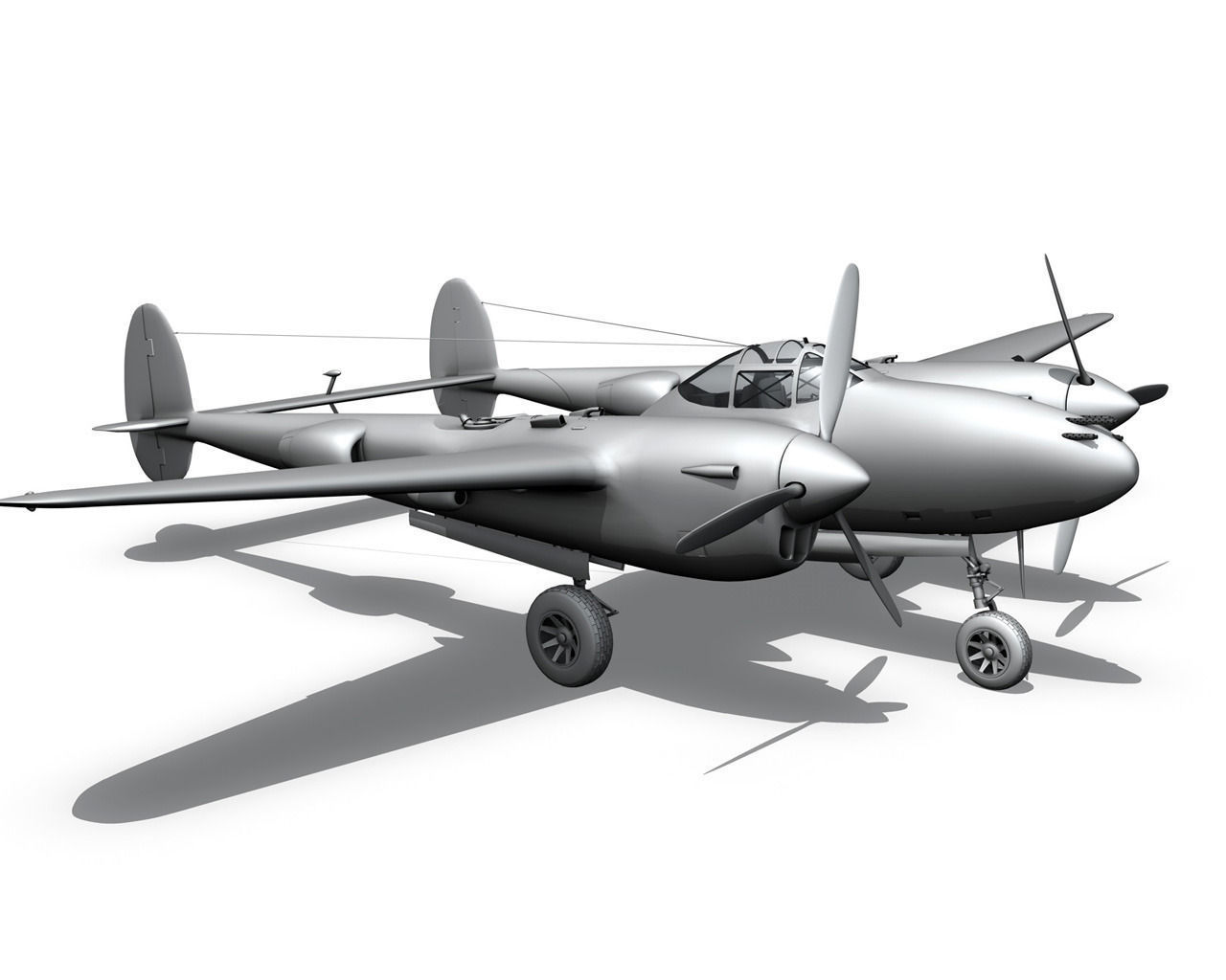 Lockheed P-38 Lightning Shadys Lady 3D model_14