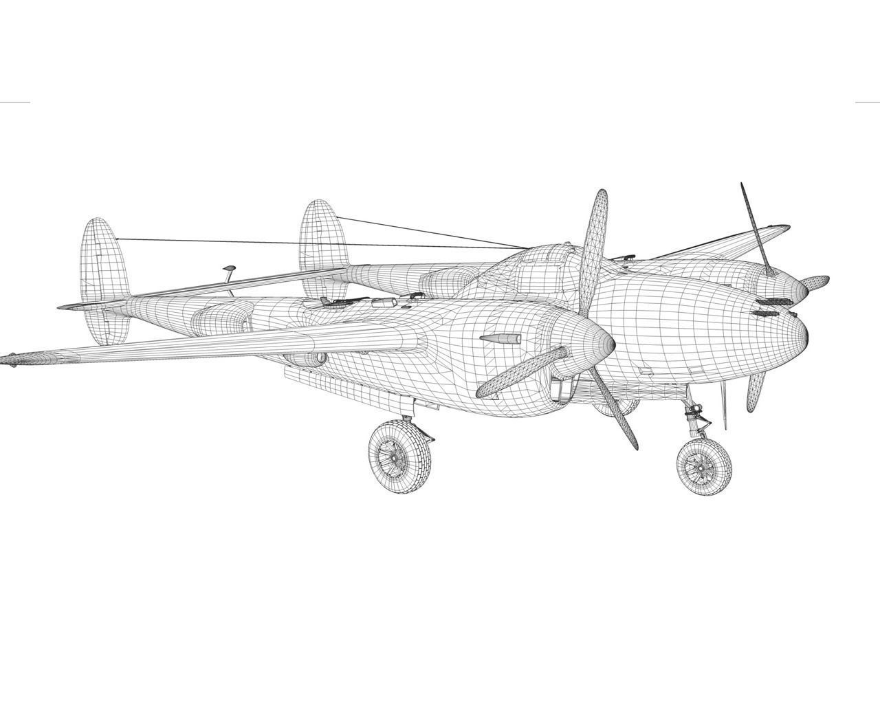 Lockheed P-38 Lightning Shadys Lady 3D model_18