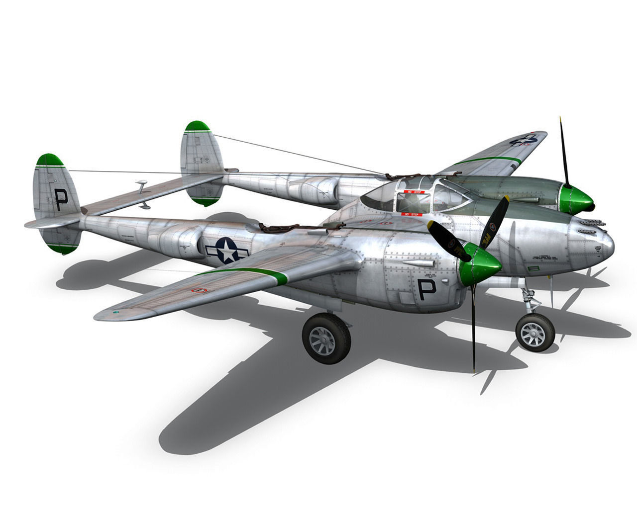 Lockheed P-38 Lightning Shadys Lady 3D model_13