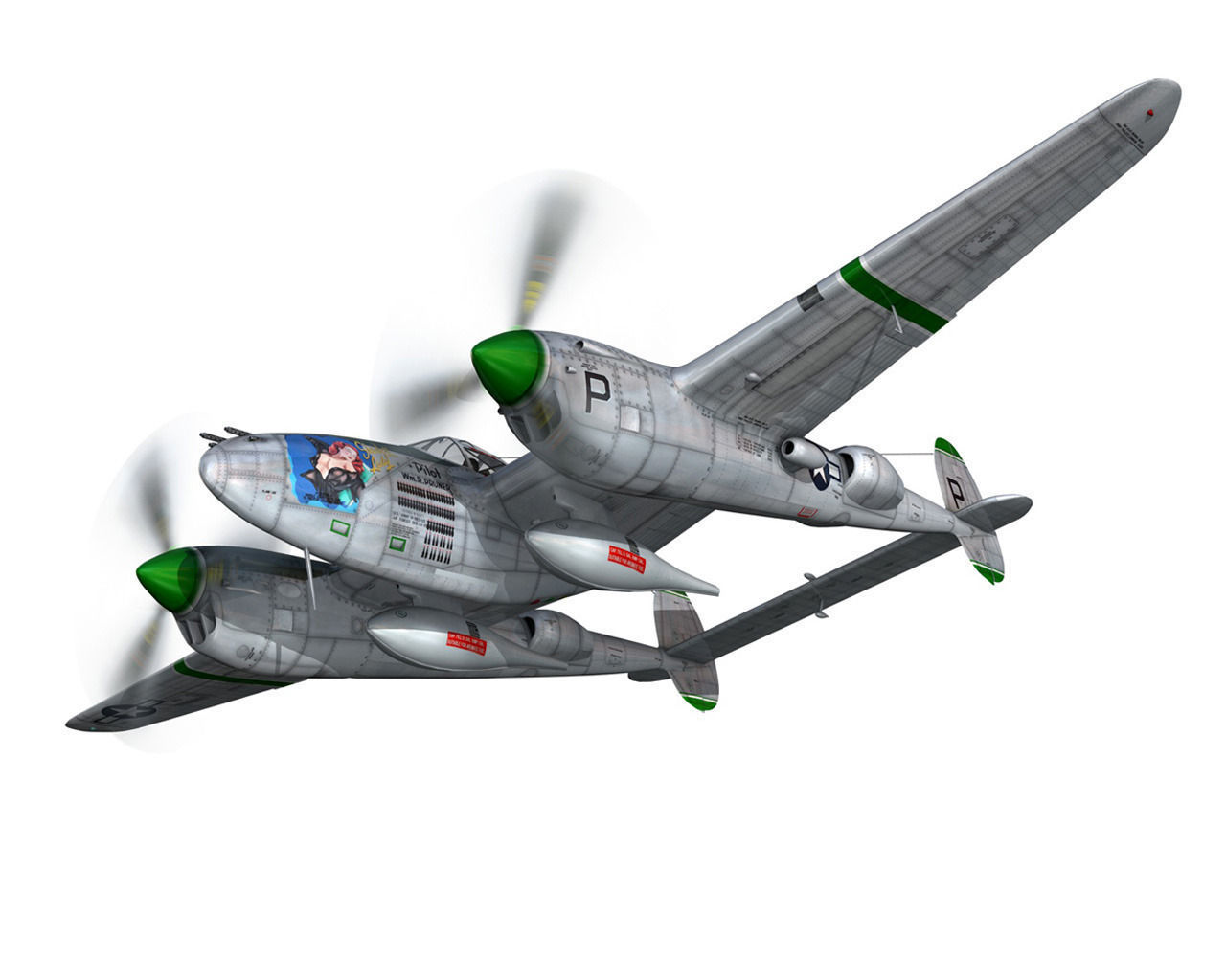 Lockheed P-38 Lightning Shadys Lady 3D model_3
