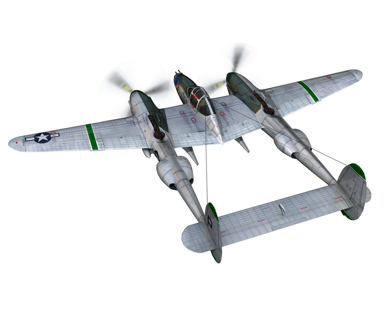 Lockheed P-38 Lightning Shadys Lady 3D model_6
