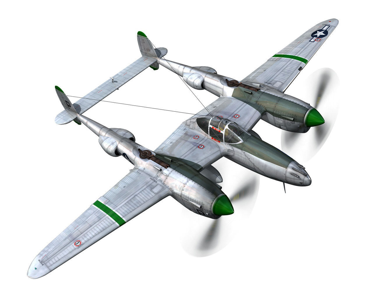 Lockheed P-38 Lightning Shadys Lady 3D model_8