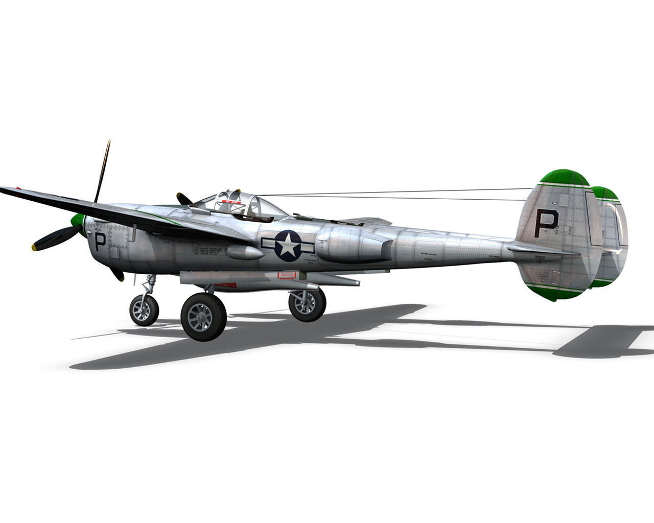 Lockheed P-38 Lightning Shadys Lady 3D model_10