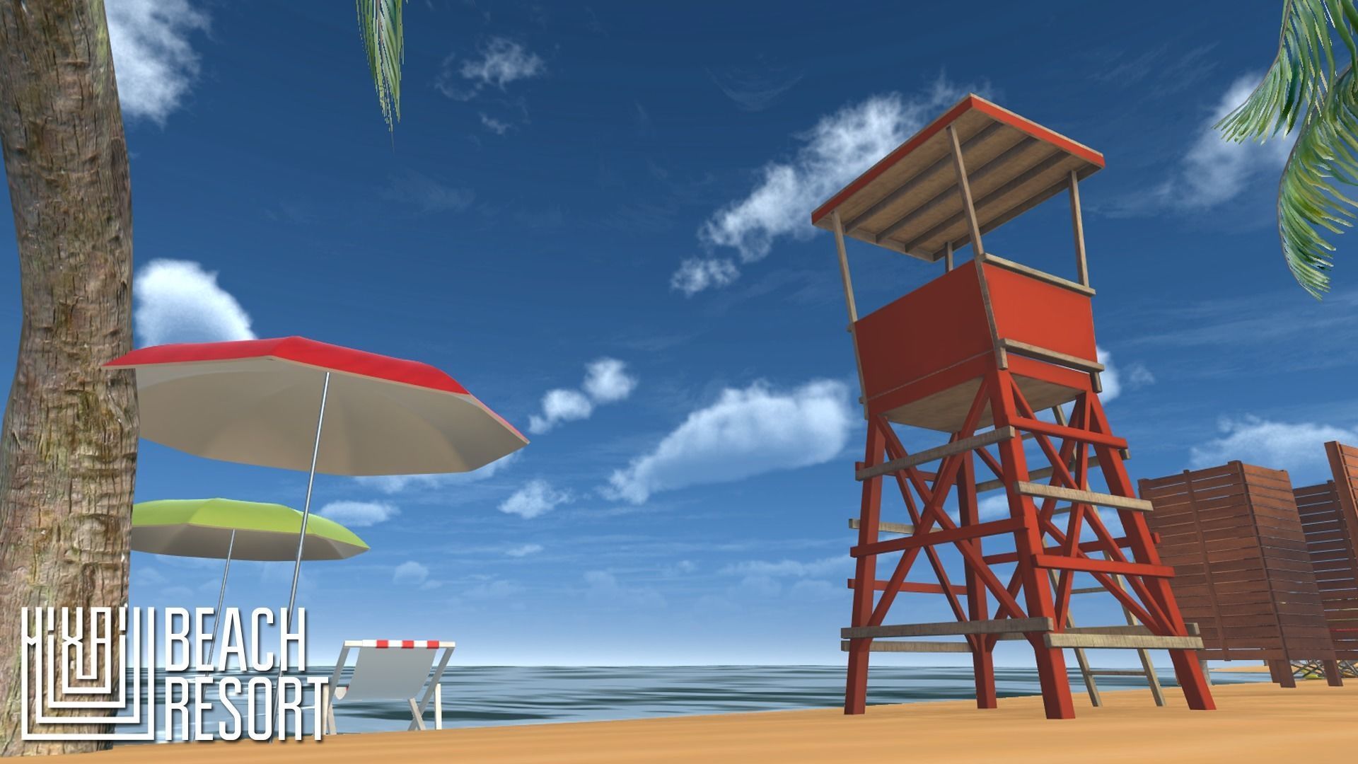 Beach - resort Low-poly 3D model_13