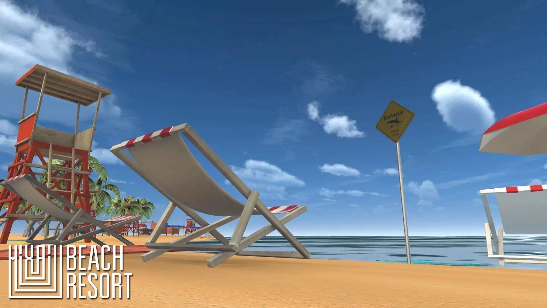 Beach - resort Low-poly 3D model_0