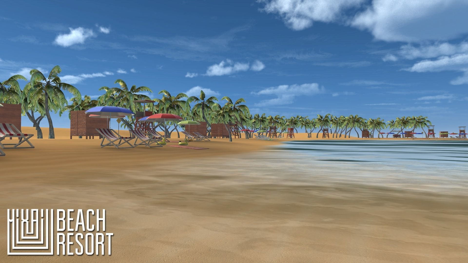 Beach - resort Low-poly 3D model_14
