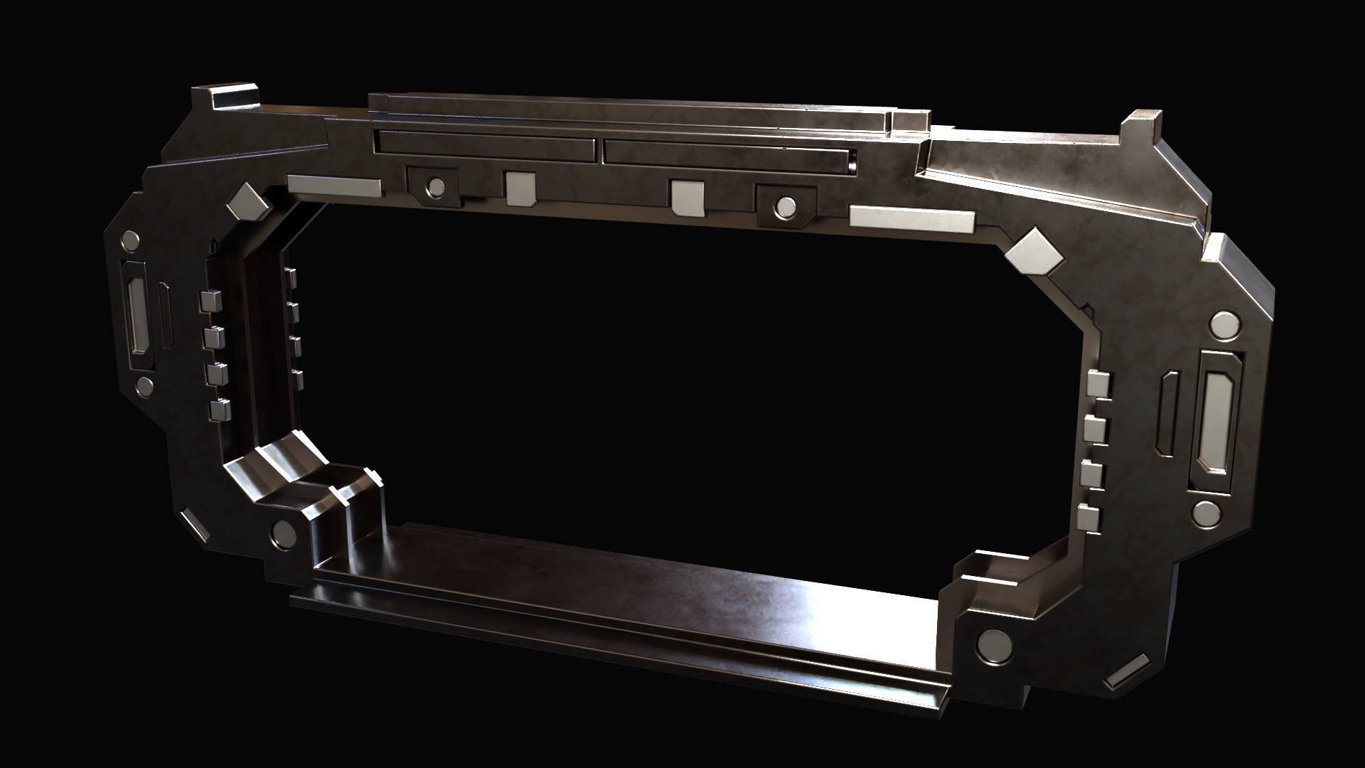 Sci-fi Door 01 Free low-poly 3D model_1