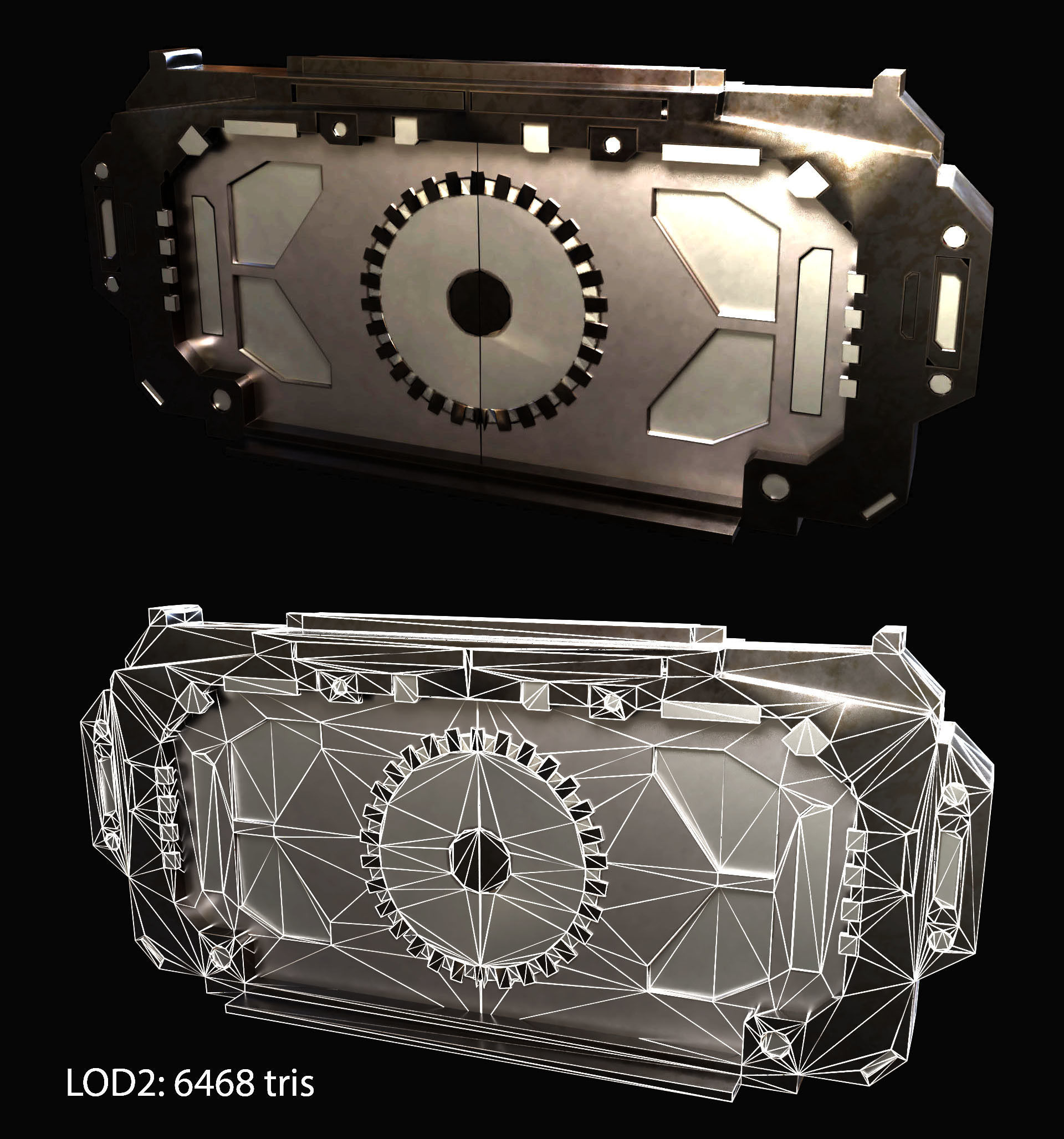 Sci-fi Door 01 Free low-poly 3D model_6