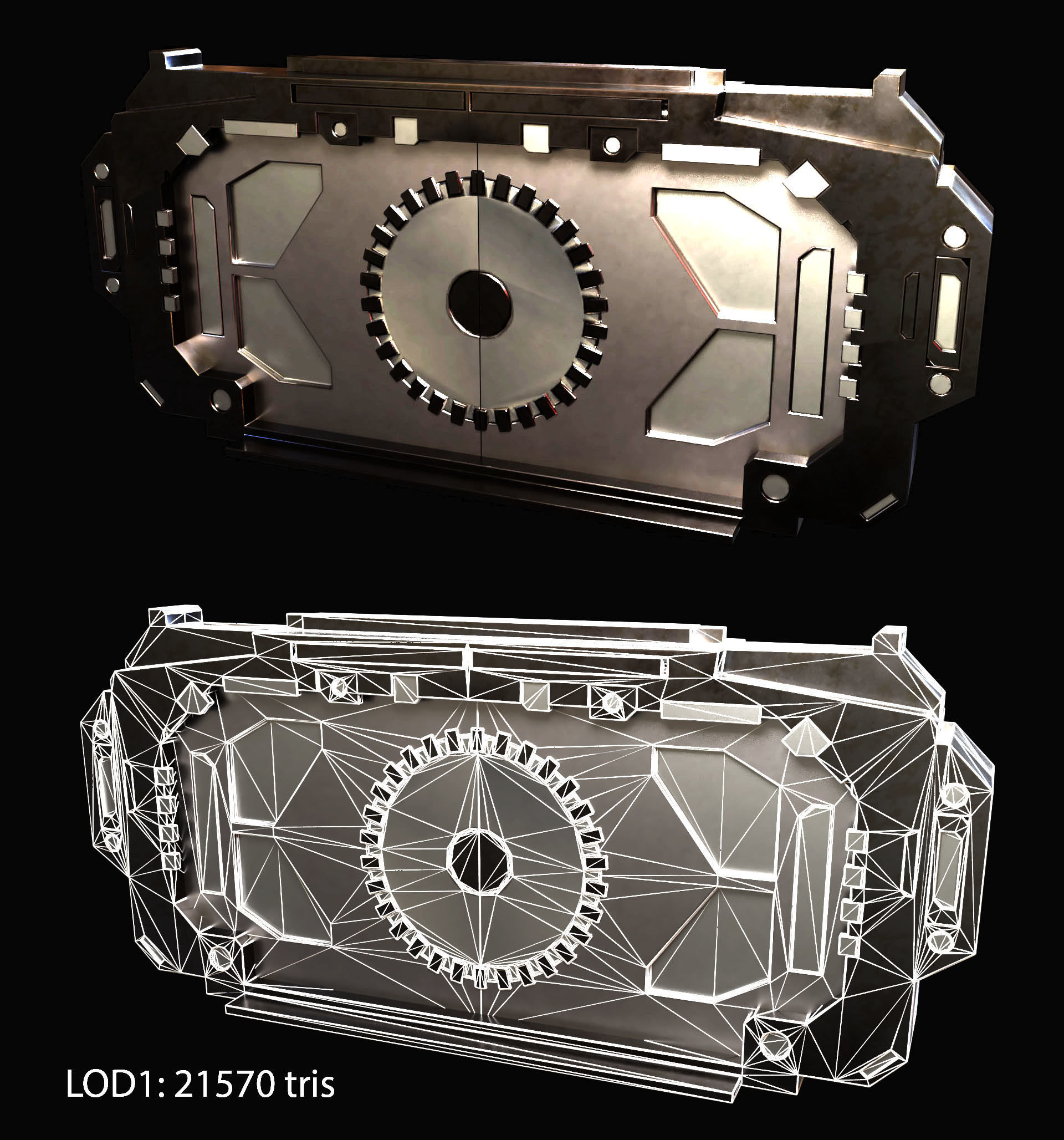 Sci-fi Door 01 Free low-poly 3D model_5