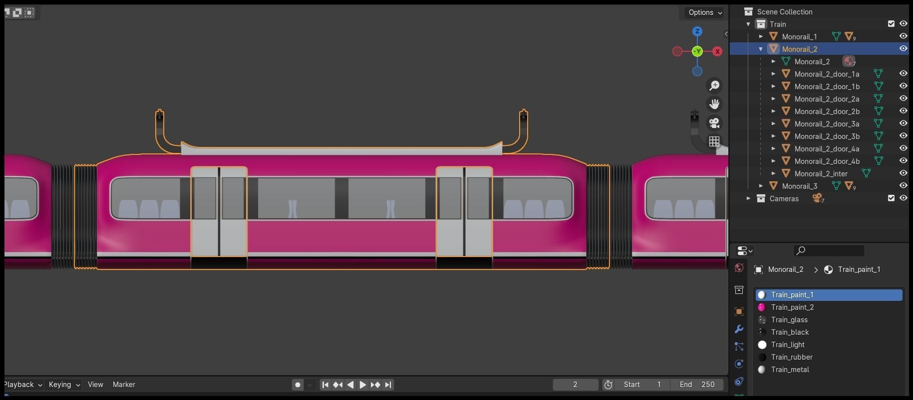 Monorail train II 3D model_14