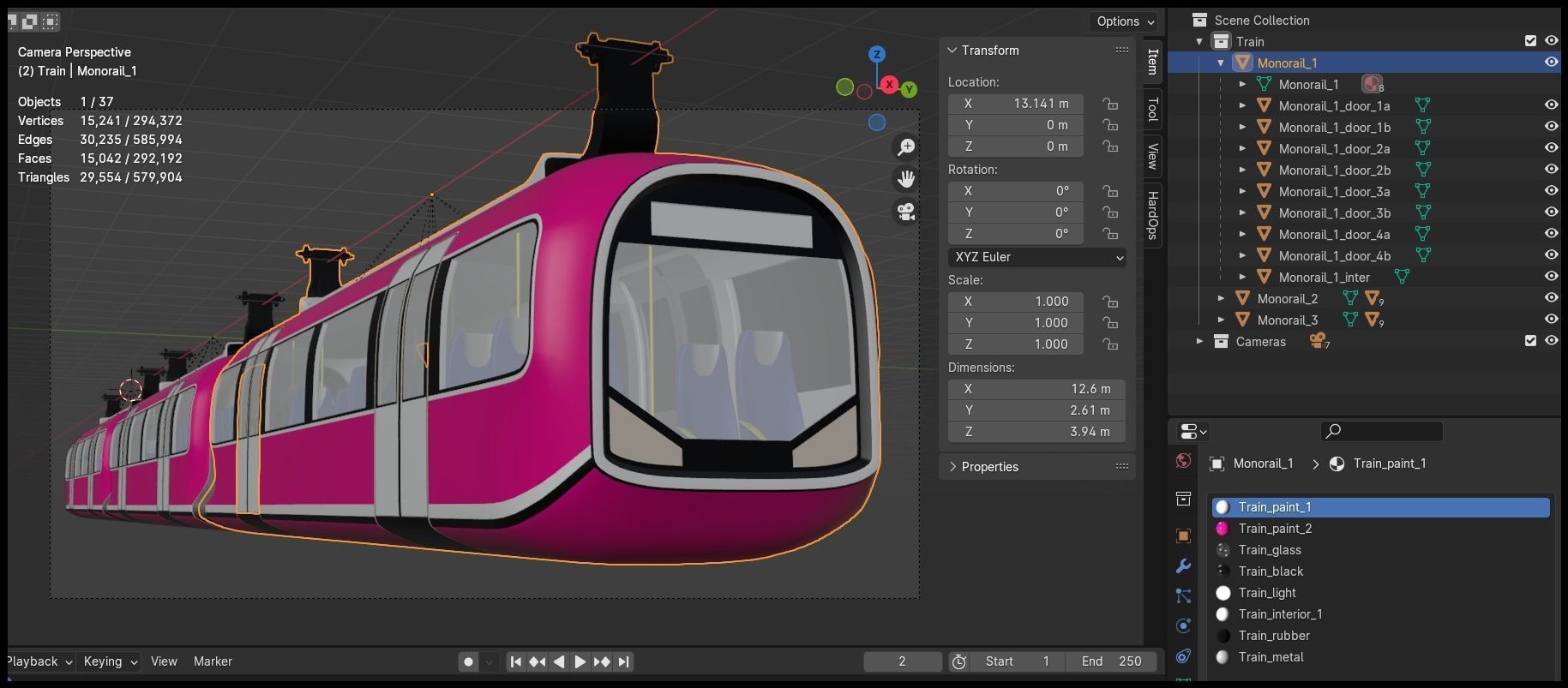 Monorail train II 3D model_13