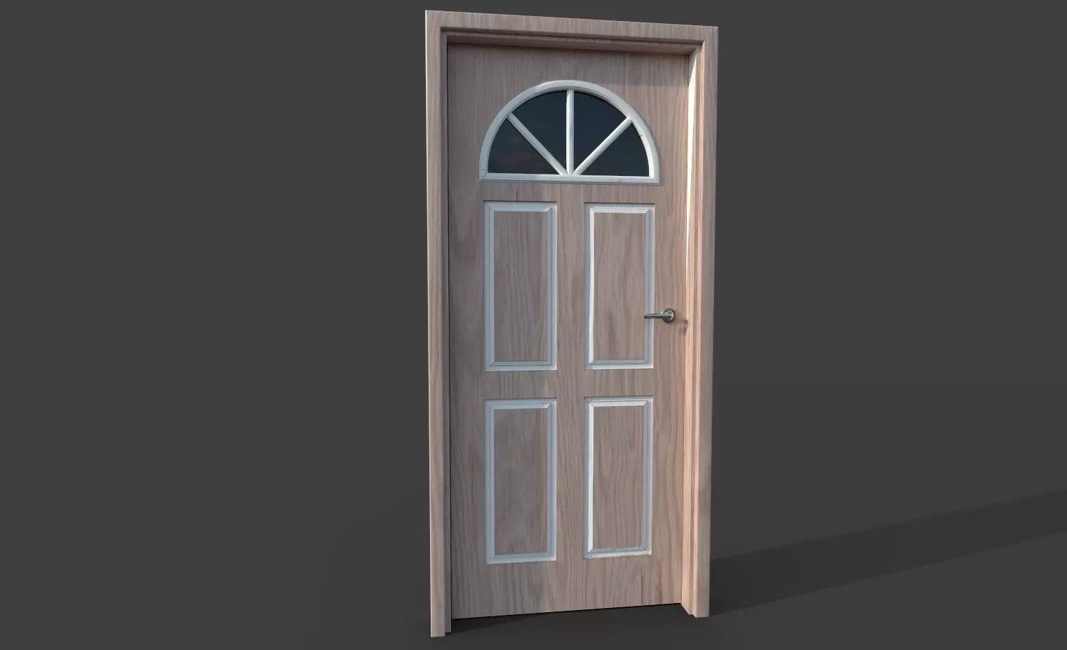 pink wooden door 3D model_0