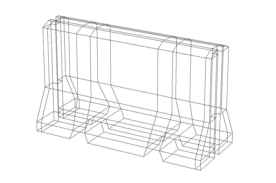 Concrete Divider Low-poly 3D model_4