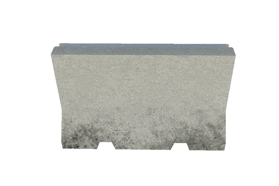 Concrete Divider Low-poly 3D model_2