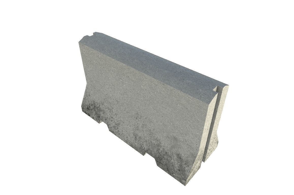 Concrete Divider Low-poly 3D model_1