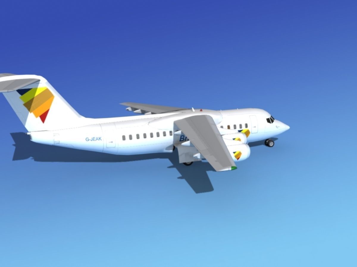 BAe 146-200 British European 3D model_4