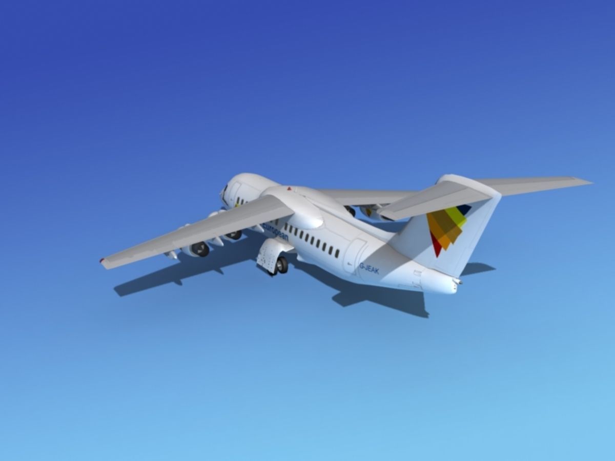 BAe 146-200 British European 3D model_7